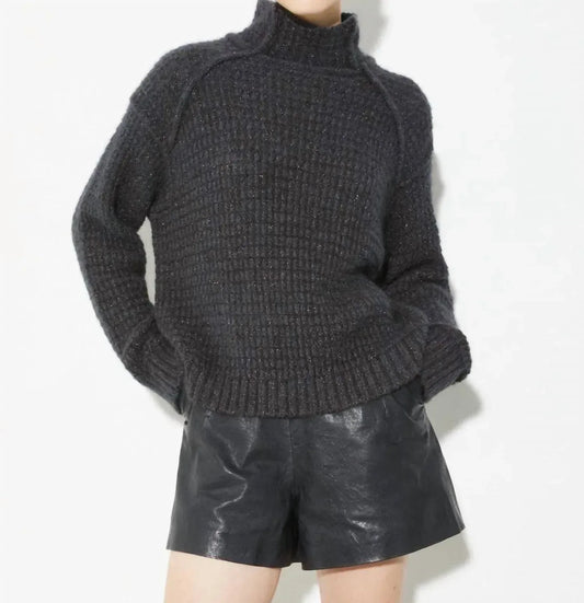 MAX&MOI - T-neck Lurex Jumper Top - Rack Hunt