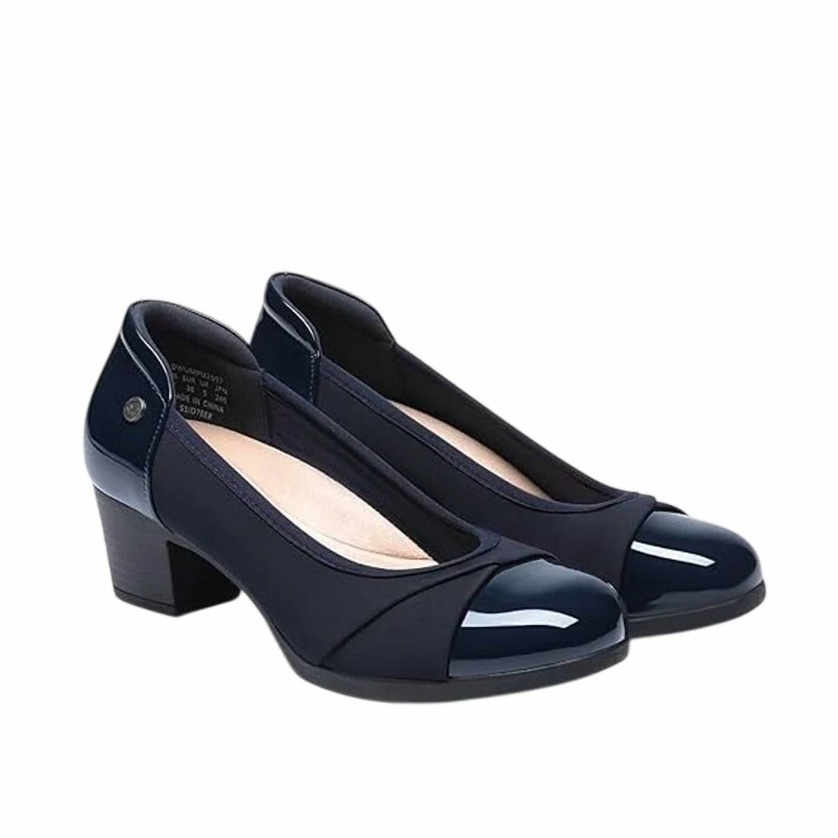 Women's Chunky Block Closed Toe Heels