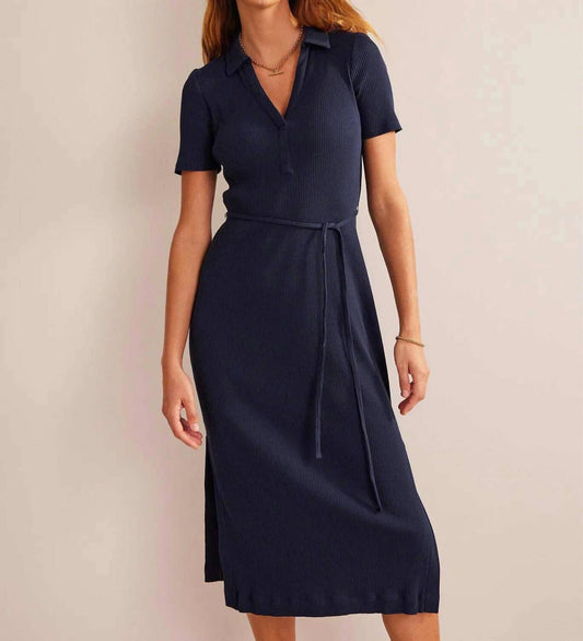 Ribbed-jersey Midi Shirt Dress