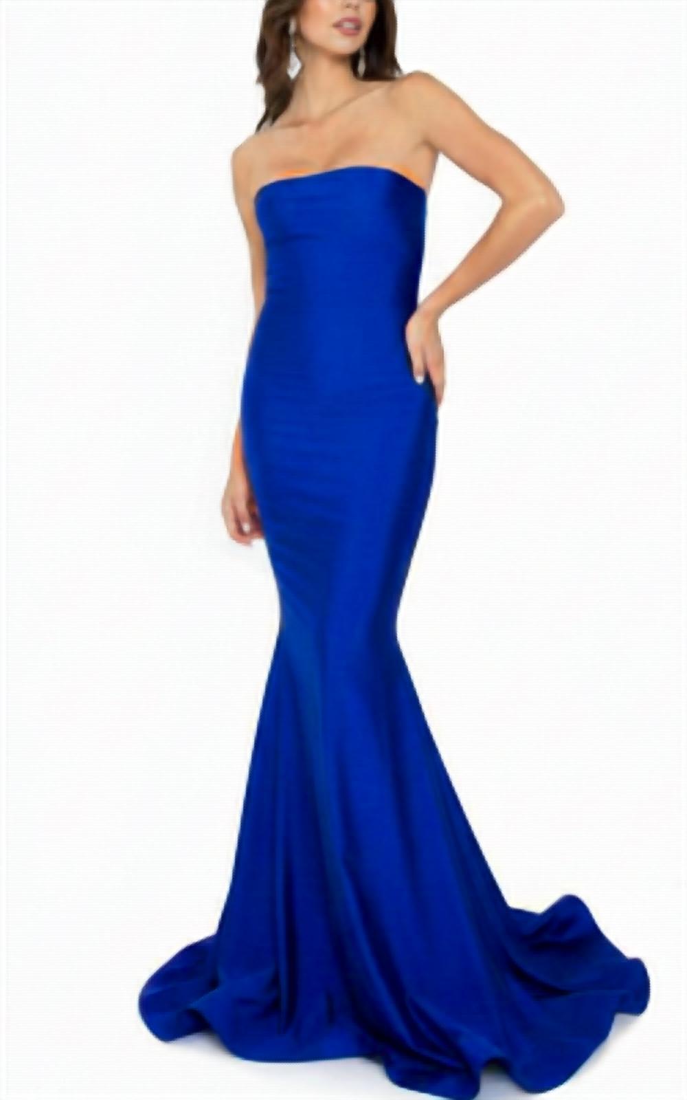 Plain Jersey Strapless Gown