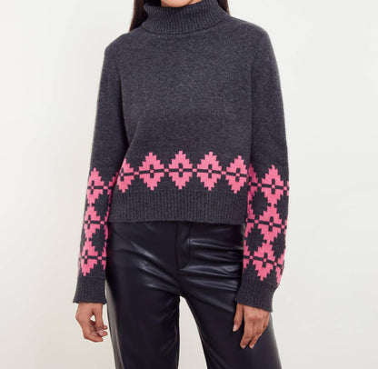 Noah Geo Turtleneck Top