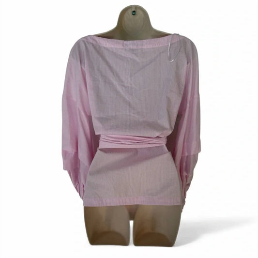 Women's Bishop Sleeve Belted Gingham Shirt