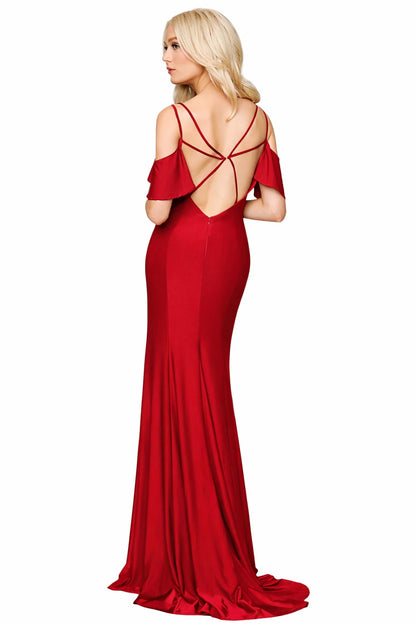 V-neck Mermaid Maxi Prom Dress