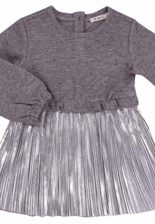 EMC - Girl's One Piece Knit Top And Metallic Pleated Dress - Rack Hunt