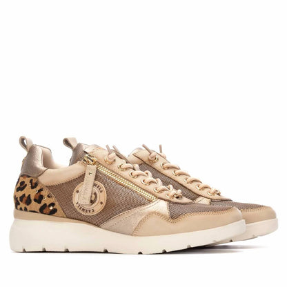 Women's Leather Wedge Lace-up Sneaker