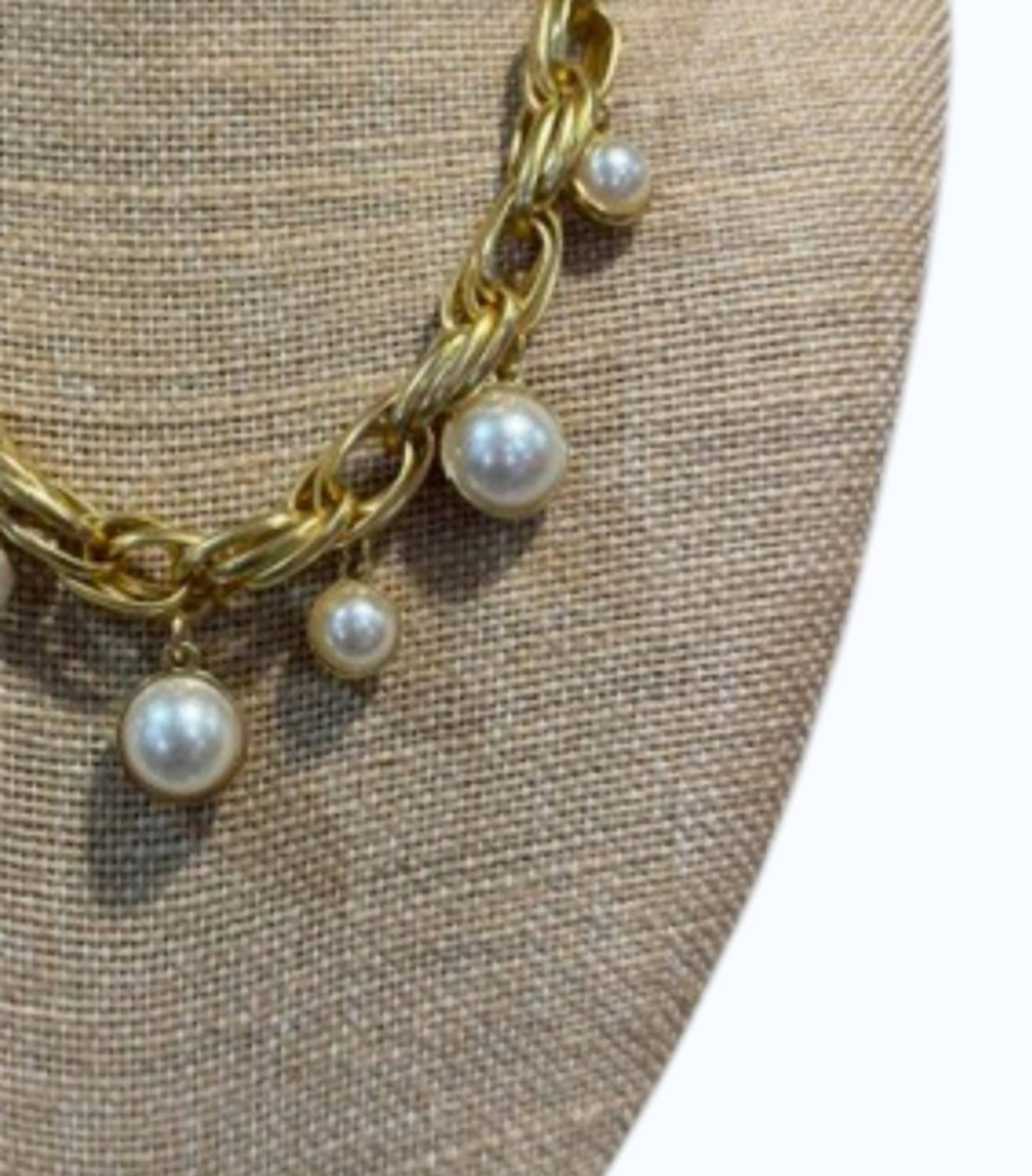 Women's Intertwined Pearl Drop Necklace