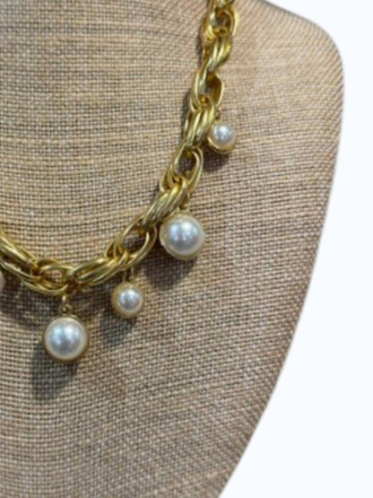 Women's Intertwined Pearl Drop Necklace