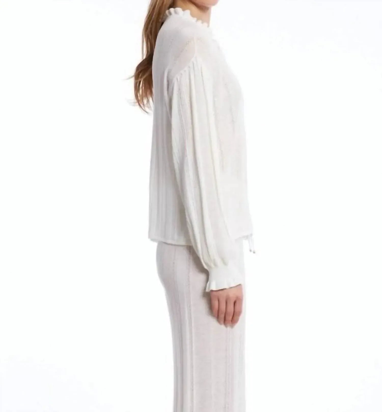 KNITSS - Heaven Drop Collar Knit Frill Top - Rack Hunt