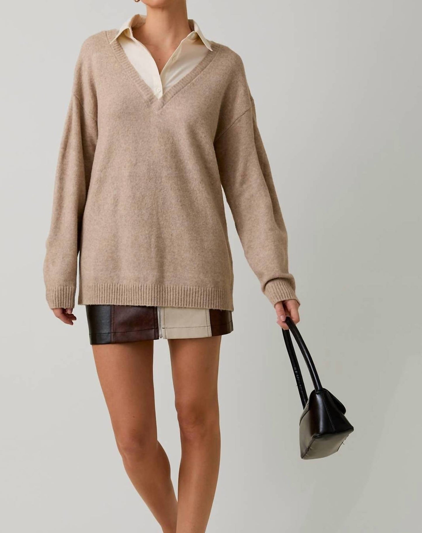 Layered Pull Over Sweater Top