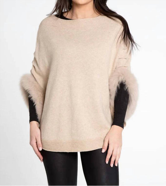 Knit Cashmere & Fox Fur Poncho