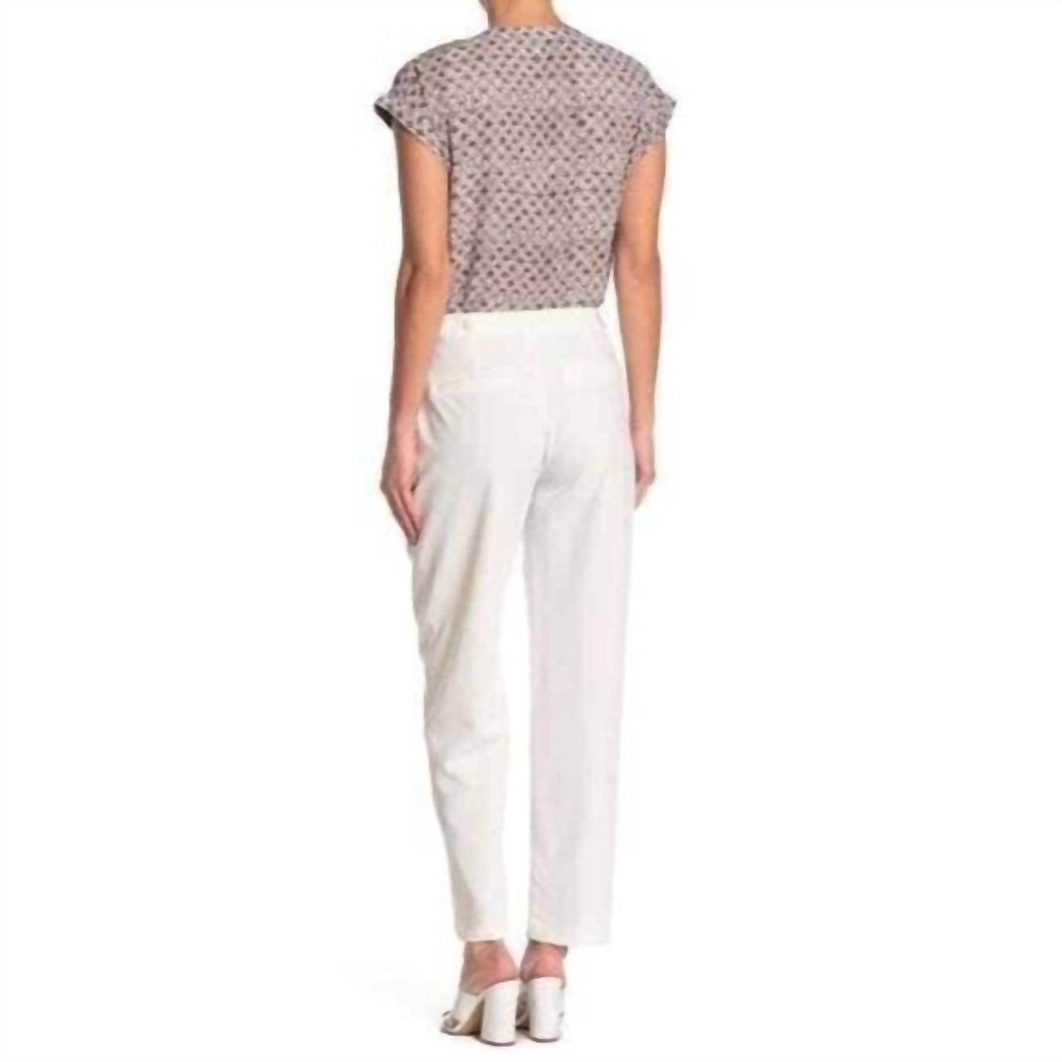 H Halston - Pleated Self Tab Ankle Crop Pants - Rack Hunt -
