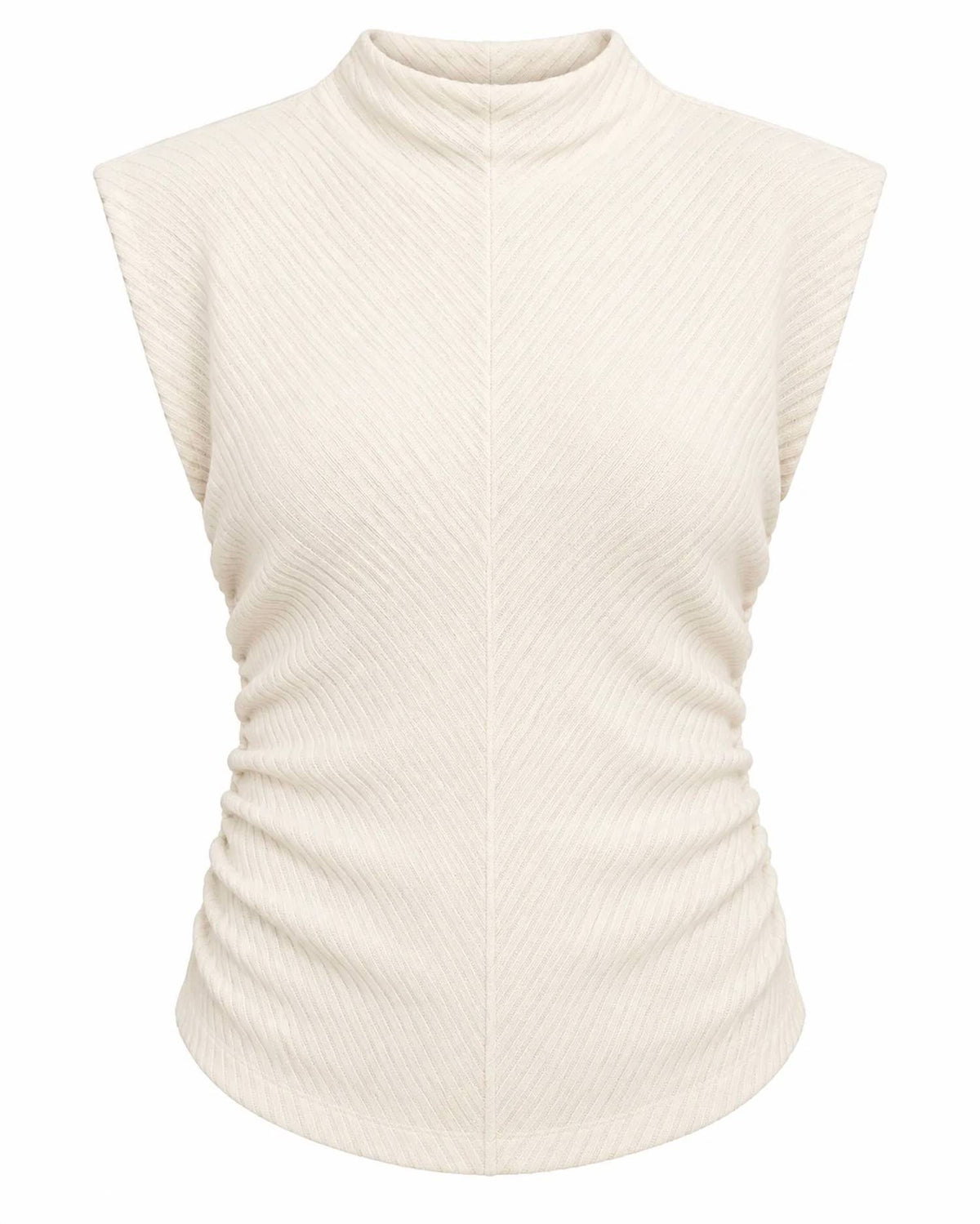 Funnel Neck Side Ruched Top