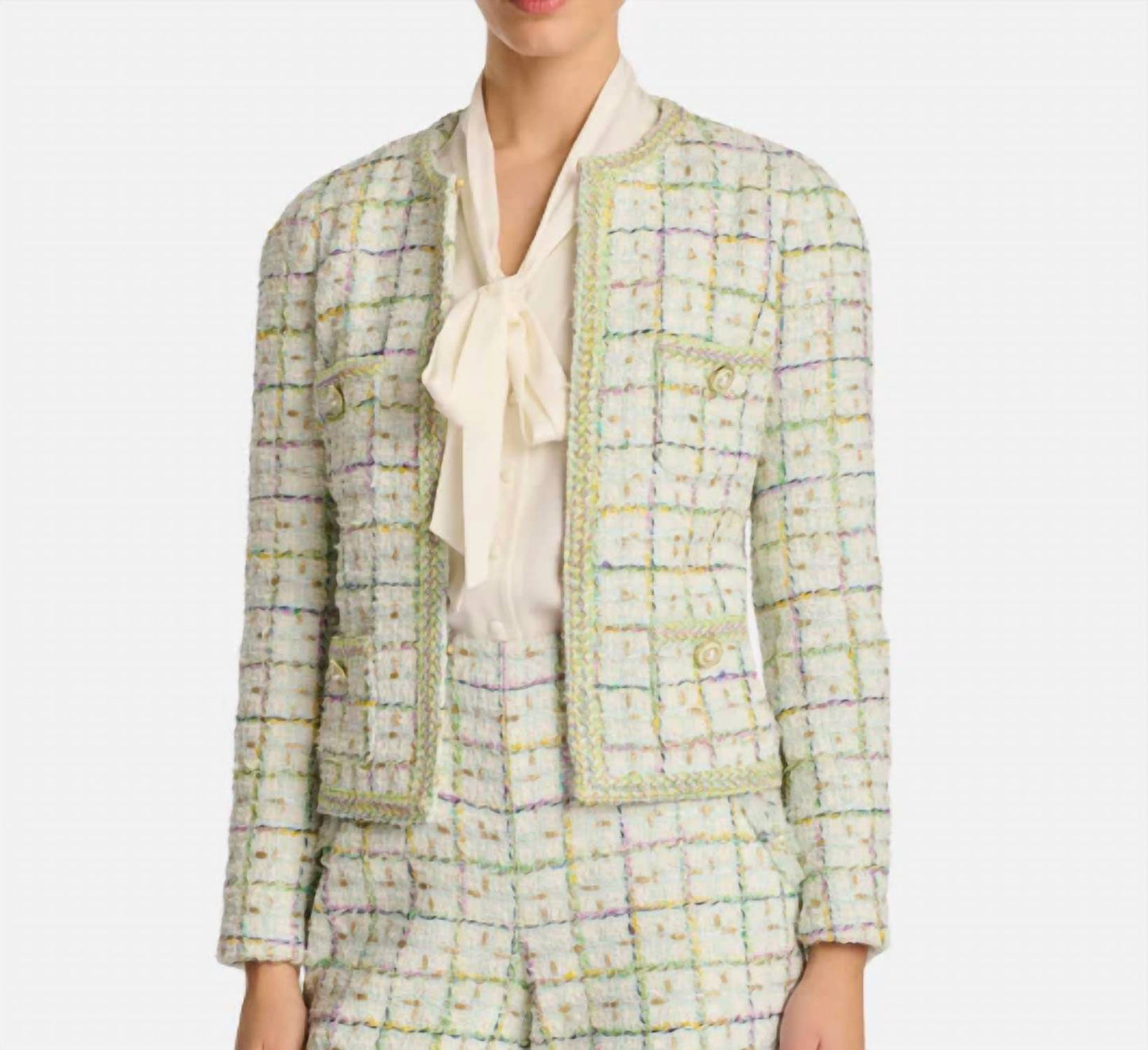 Tweed Collarless Jacket