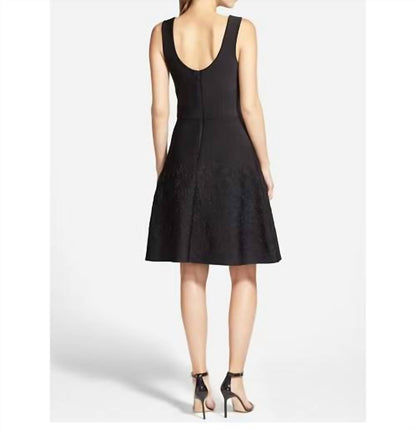 Floral Laser Cut Neoprene Mini Dress