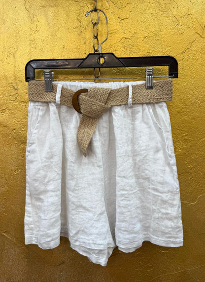 Women's Italian Linen Shorts With Belt