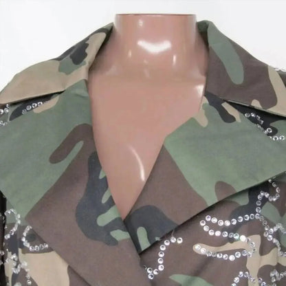 PHILIPP PLEIN - Women's Rhinestone Camouflage Trench Coat - Rack Hunt