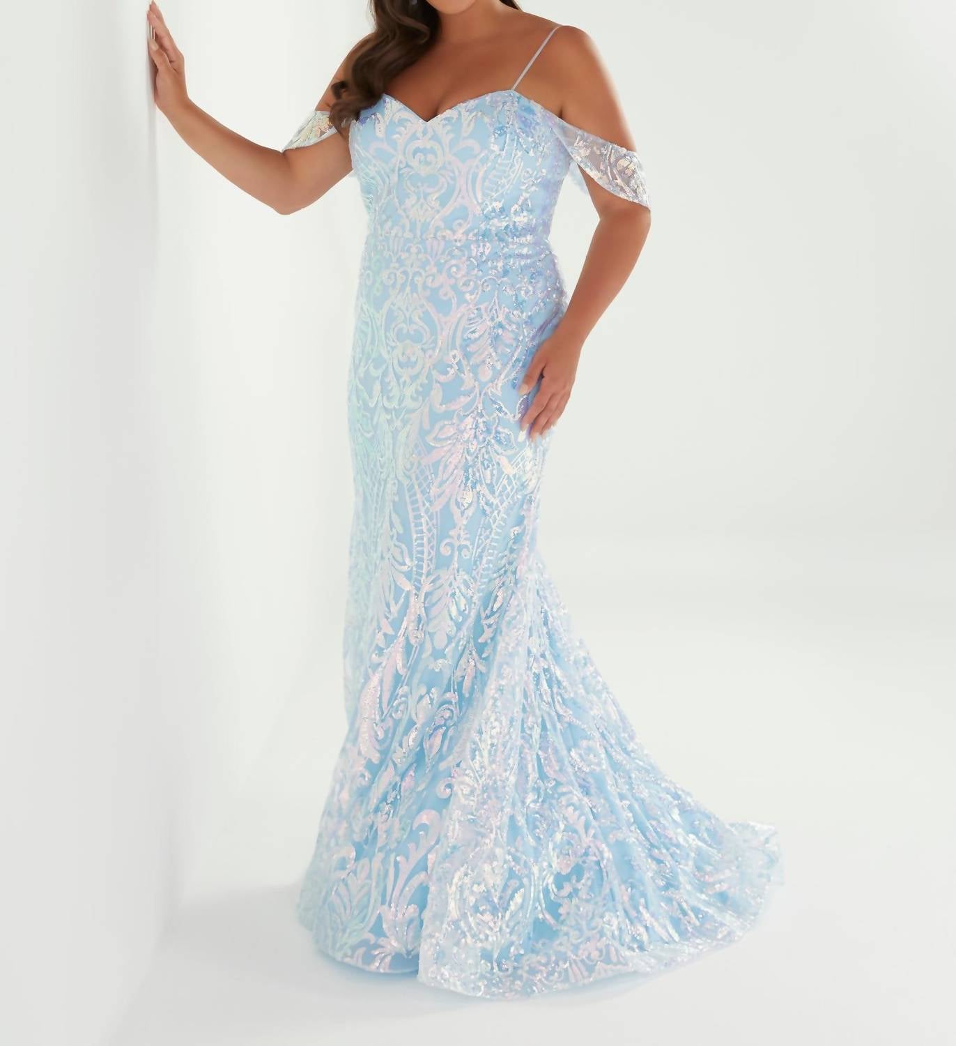 Sequin Trumpet Flare Gown