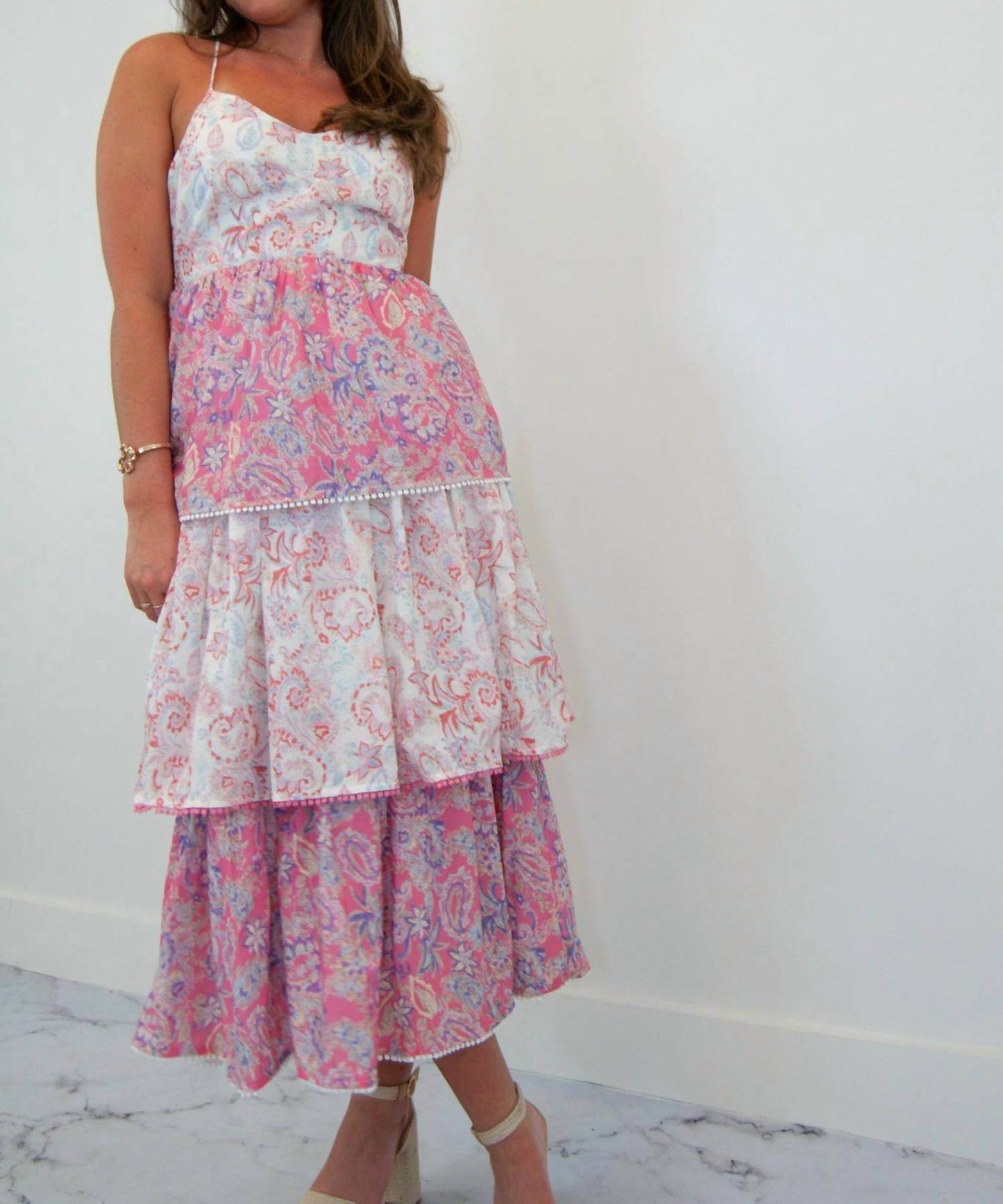 Ultramarine - Olivia Vintage Paisley Tiered Midi Dress - Rack Hunt -