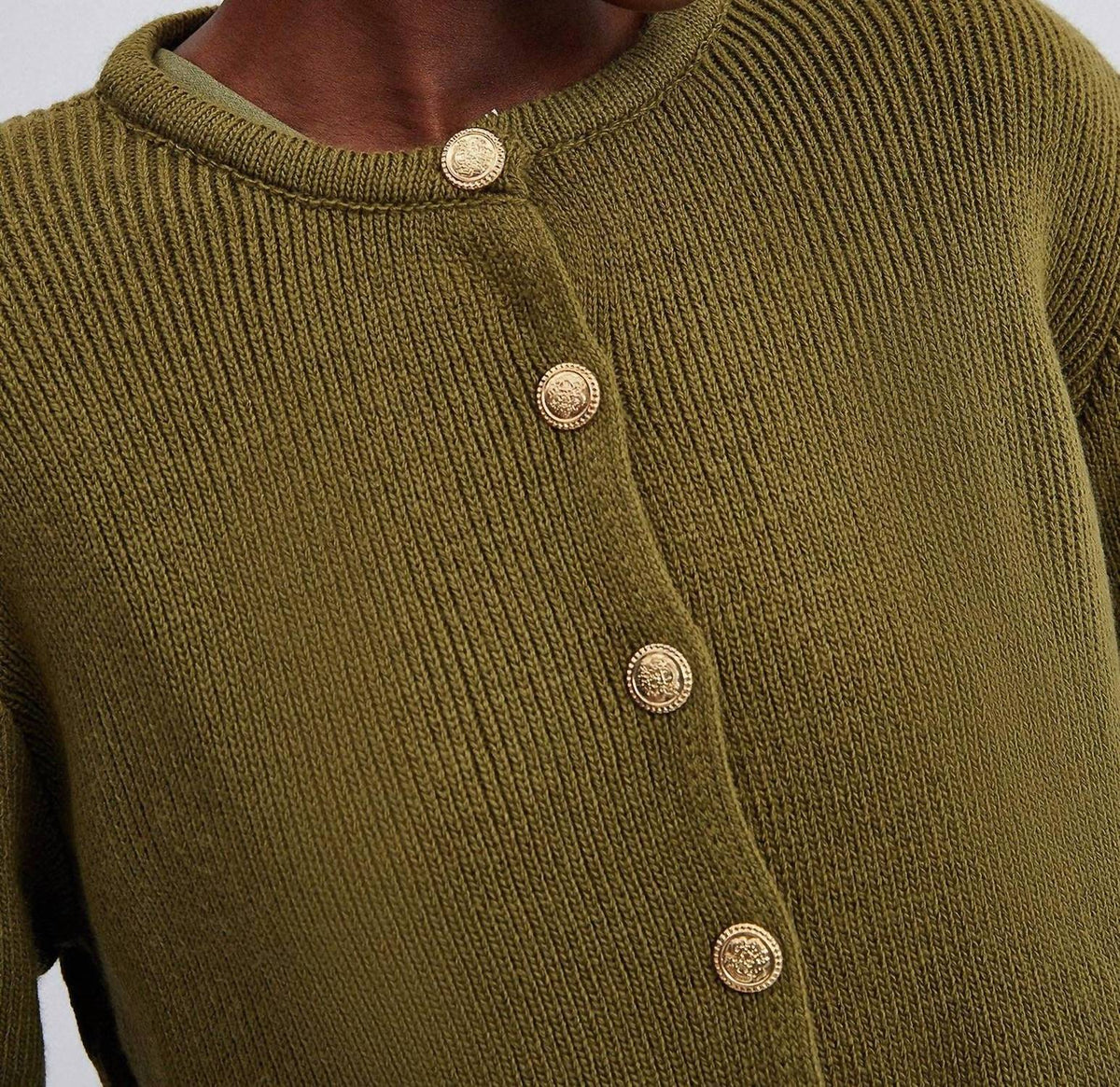 Crewneck Knit Cardigan
