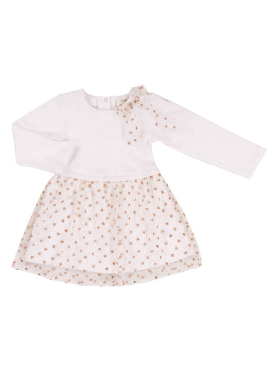 Girls Knitted Fabric And Mesh Dress