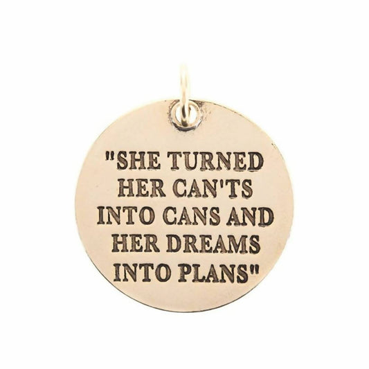 Inspirational Quote Antique Circle Pendant