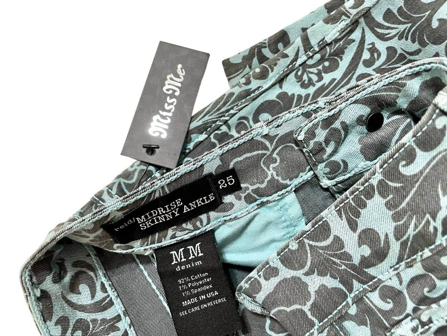 MM Denim - Women's Mid Rise Slim Floral Print Skinny Jeans - Rack Hunt -