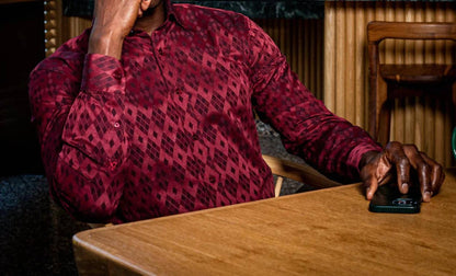 Men's Argyle Jacquard Button Down Shirt