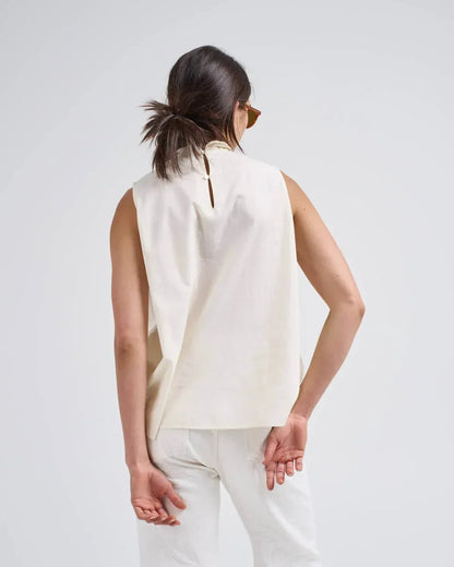 Chimala - Sleeveless Tuck Collar Blouse - Rack Hunt
