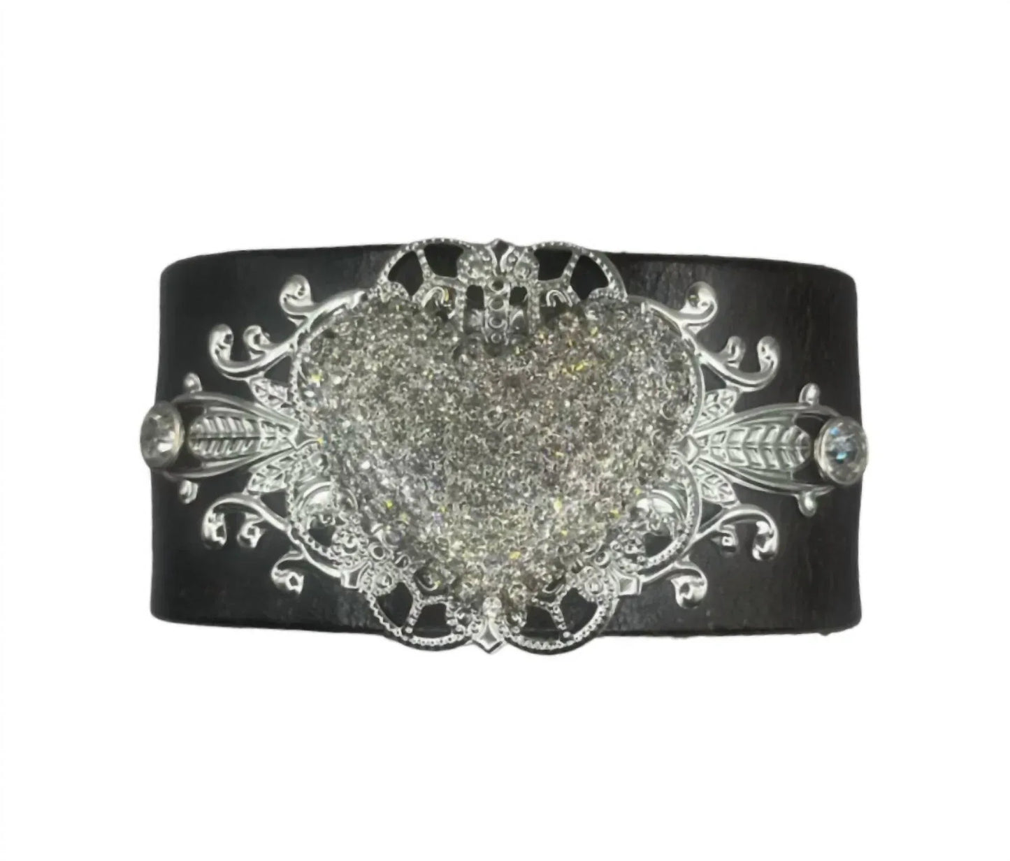 BFF Creations - Women's Leather Cuff Rhinestone Bracelet - Rack Hunt