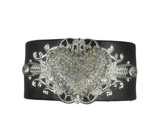 BFF Creations - Women's Leather Cuff Rhinestone Bracelet - Rack Hunt