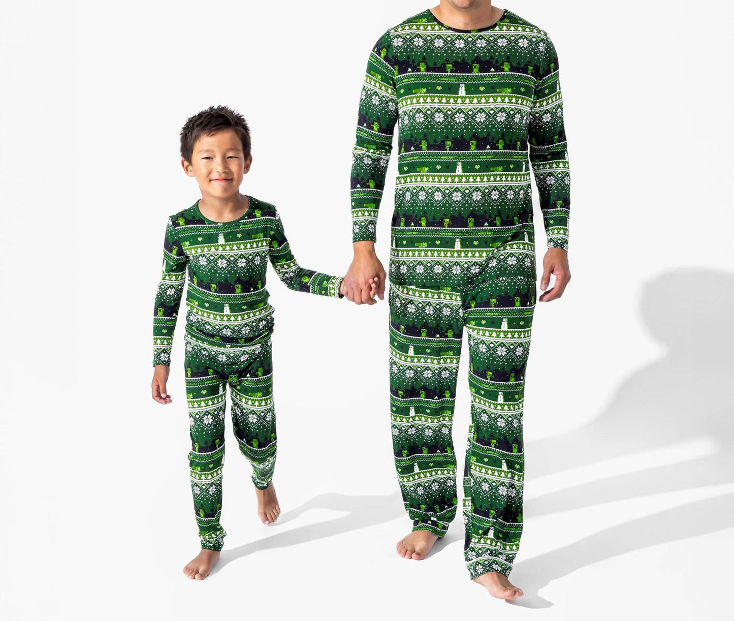 Men's Minecraft Creeper Holiday Bamboo Pajama Set