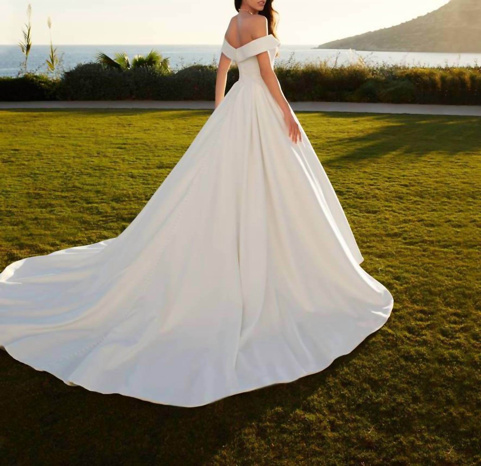 Cosmobella - Satin Off-the-shoulder Gown - Rack Hunt -