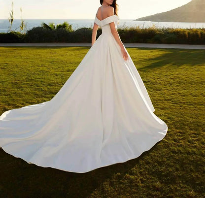 Cosmobella - Satin Off-the-shoulder Gown - Rack Hunt