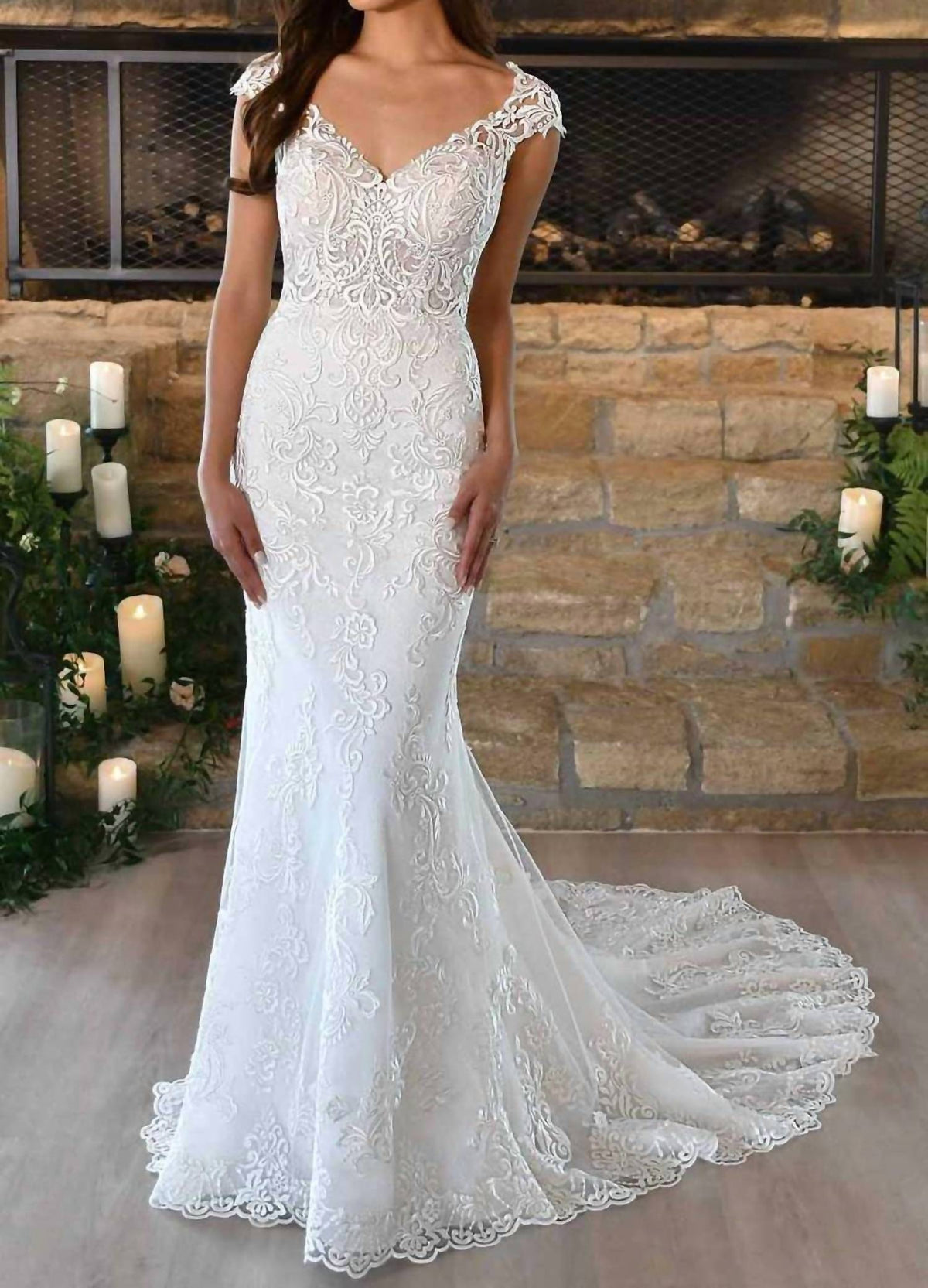 Cap Sleeves Wedding Gown