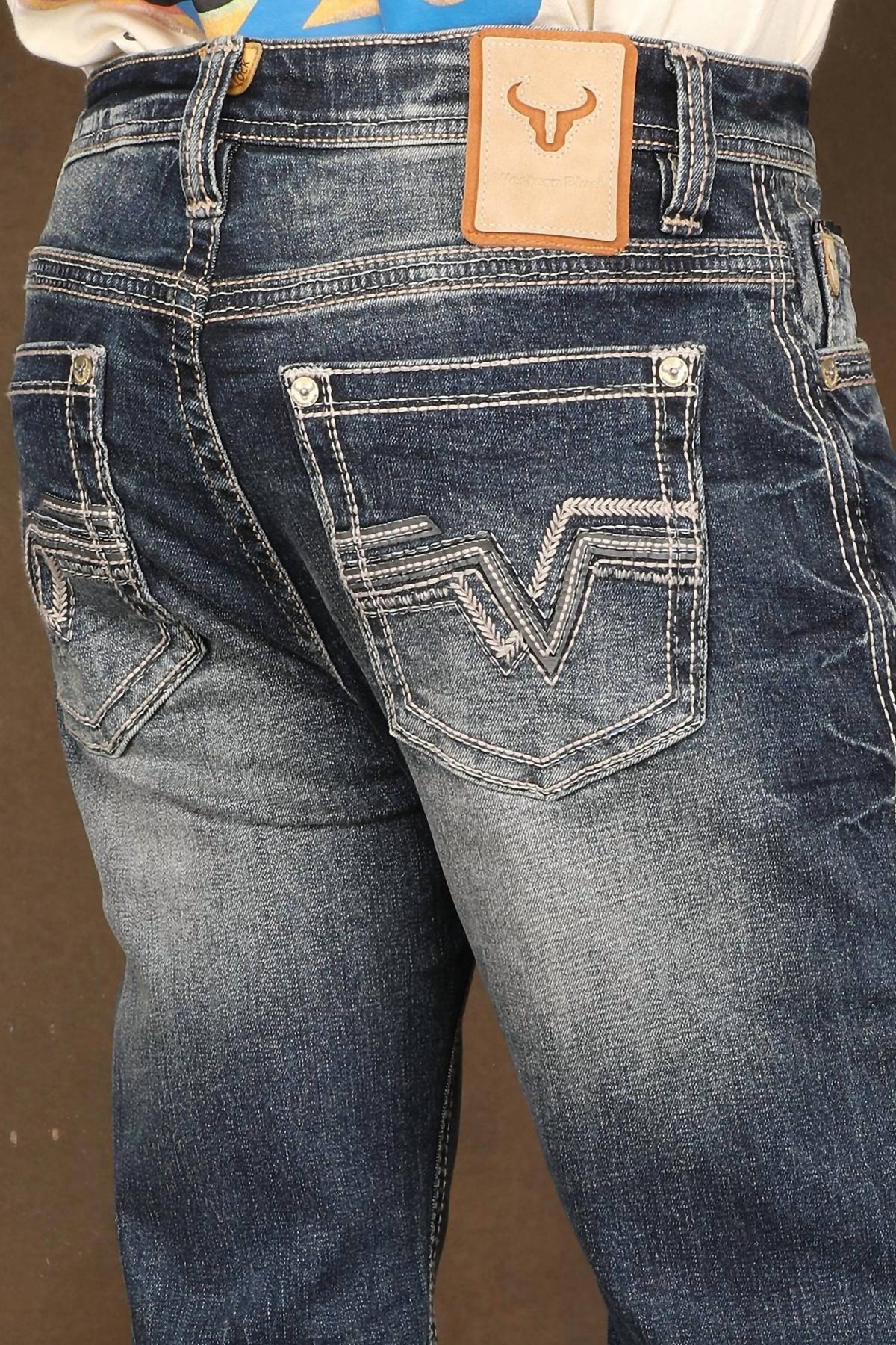 Embroidered Western Jeans