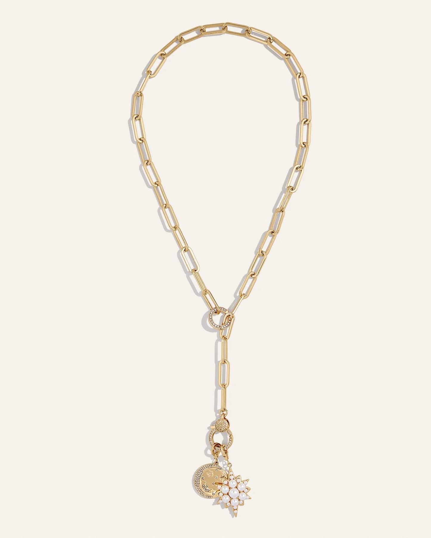 Jane Pavé Lariat Convertible Chain Necklace