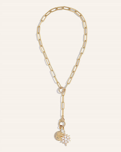Jane Pavé Lariat Convertible Chain Necklace