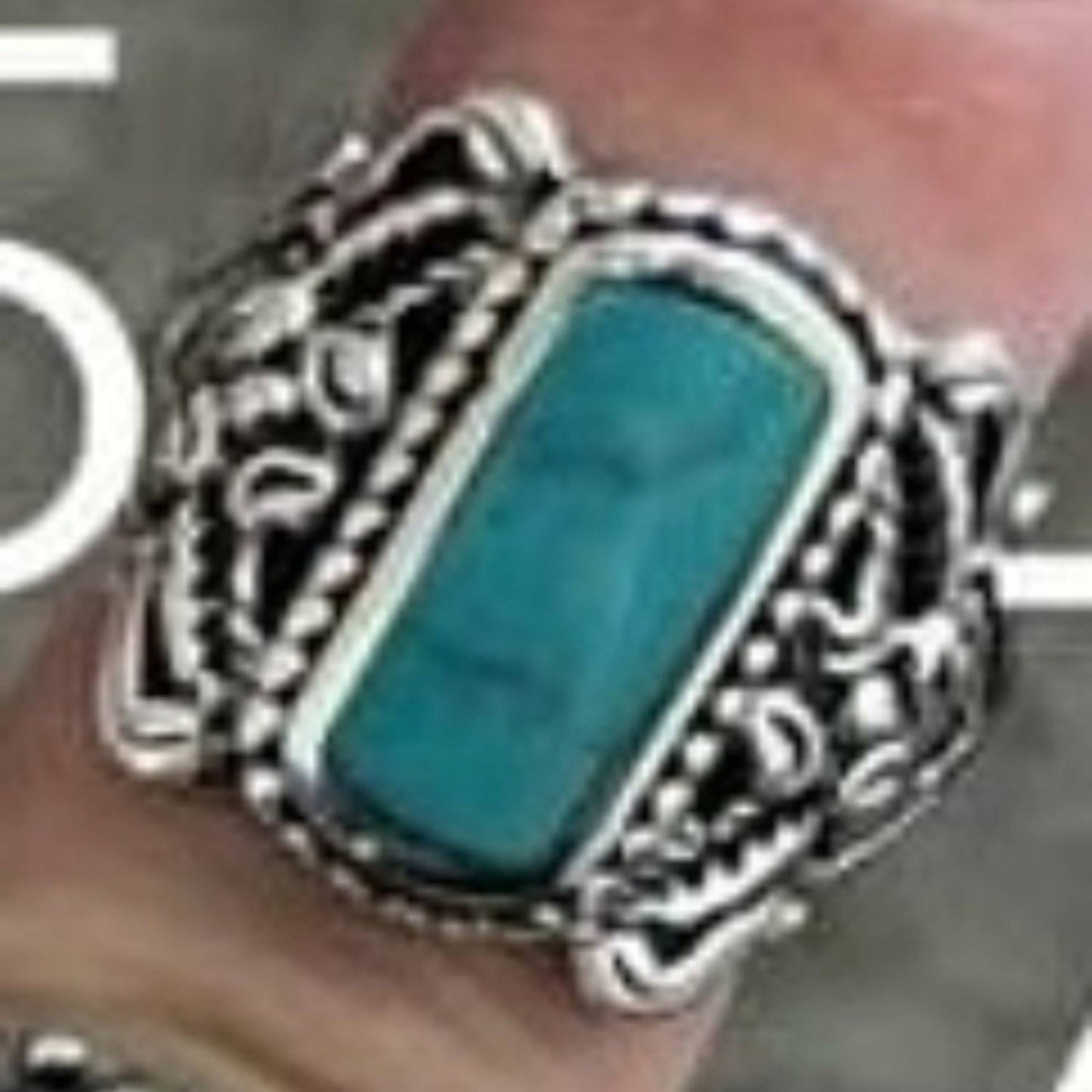 Women's Sterling Rectangle Scrolled Ring