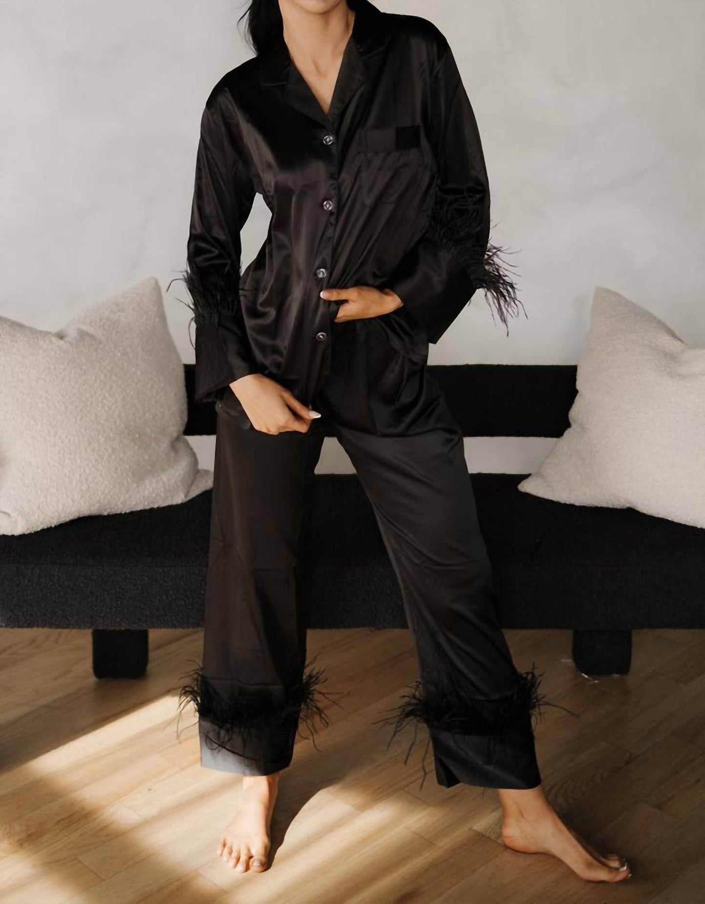 Spikes and Seams - Feather Pajama Set - Rack Hunt -