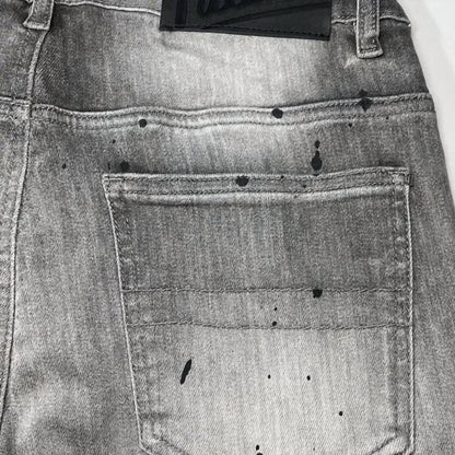 Tulones - Men’s Paint Splash Two-hole Denim Skinny Jeans - Rack Hunt