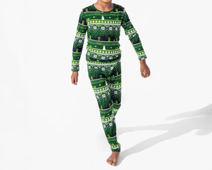 Minecraft Creeper Holiday Bamboo Pajamas