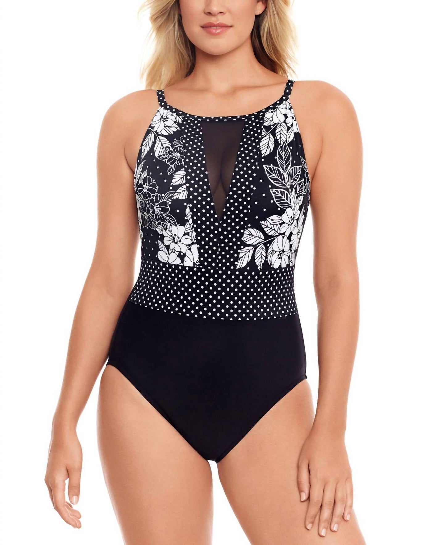 High-Neck One-Piece Swimsuit