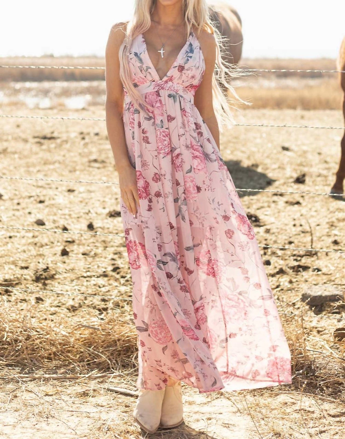 Rachelle Pleated Backless Dress