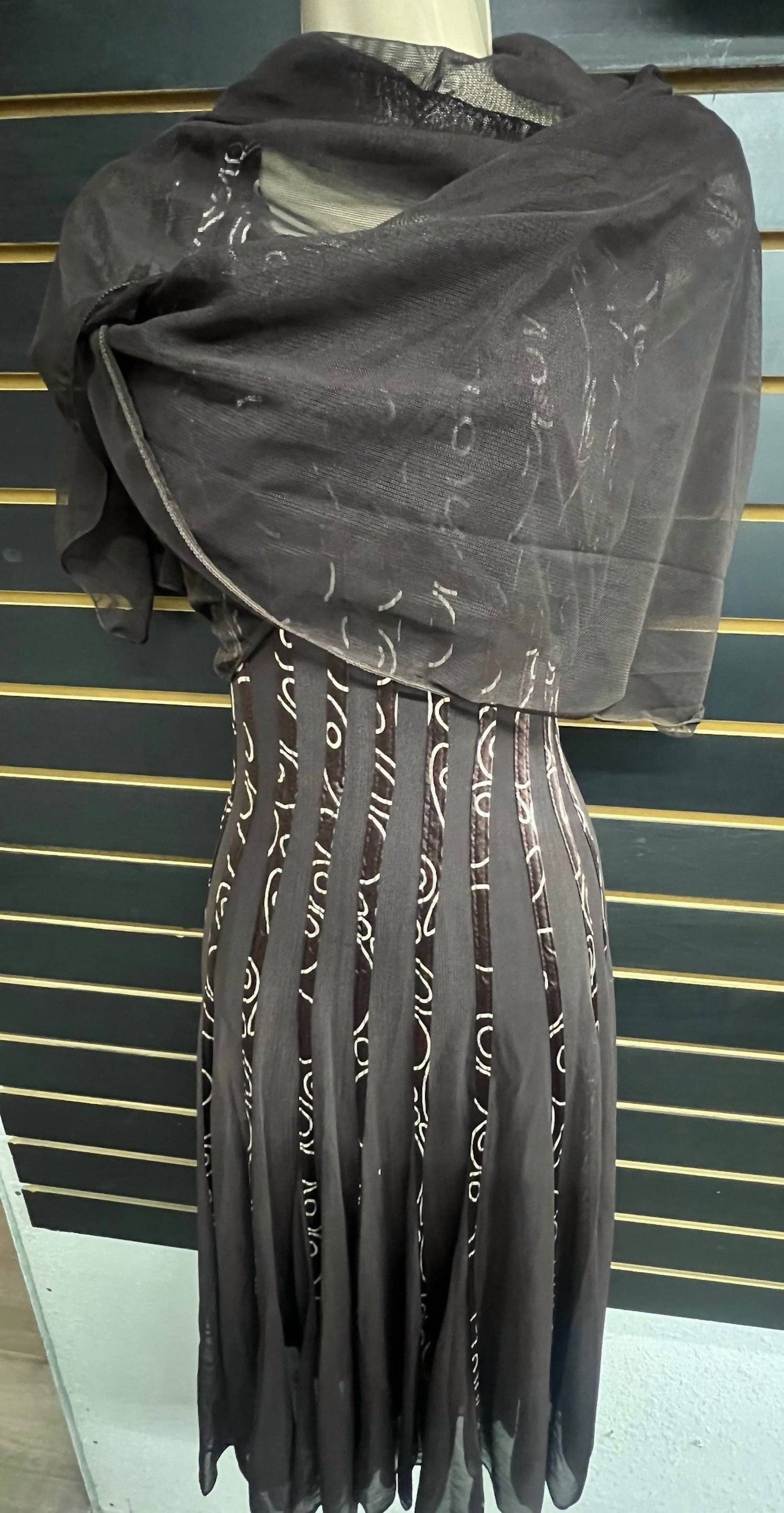 Women's Ribbed Shaw Mesh Dress