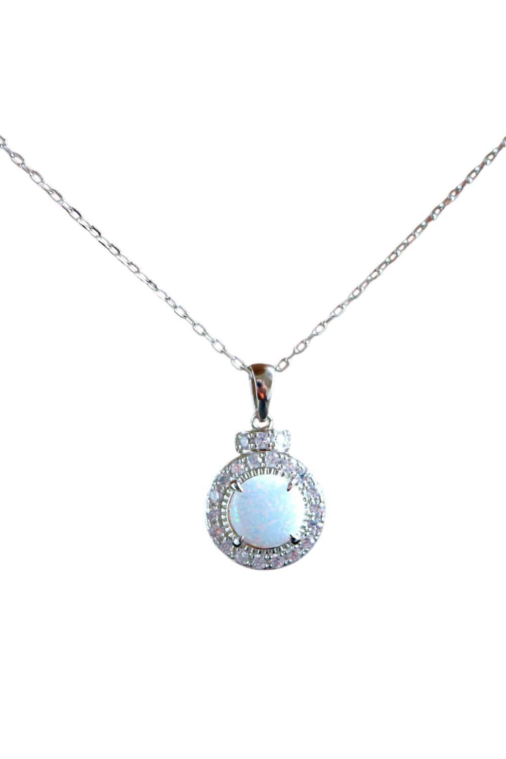 Allyanna Gifts - Women's Sterling Silver Circle Opal Necklace - Rack Hunt -