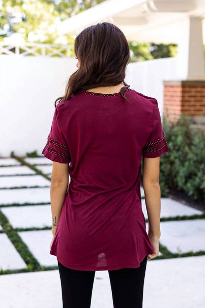 Go Fight Win Polka Dot Trim Tee