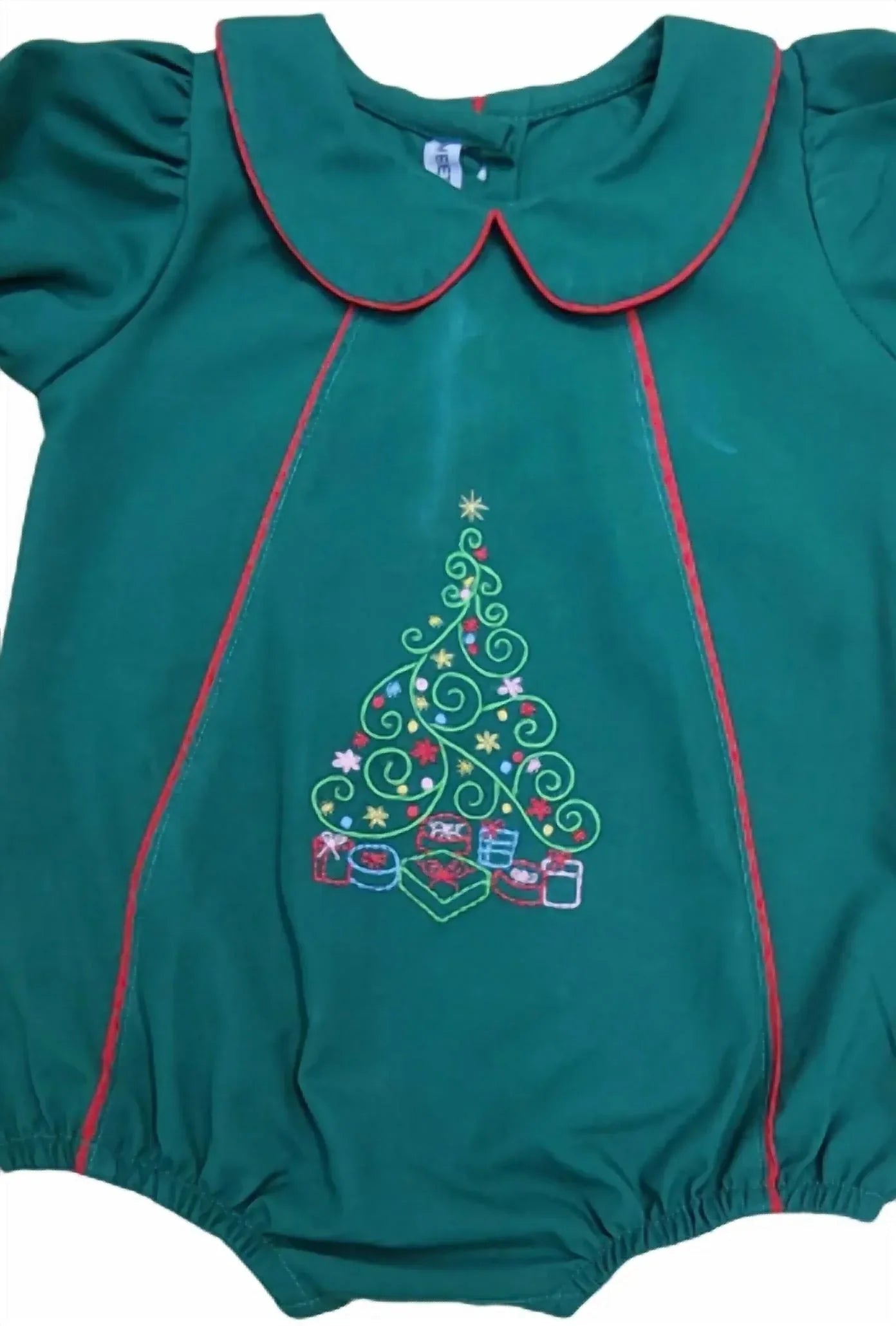 Muguet Collection - Girl's Christmas Tree Embroidered Hunter Bubble - Rack Hunt