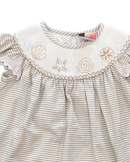 Girl's Seashell Smocked Bishop Dress