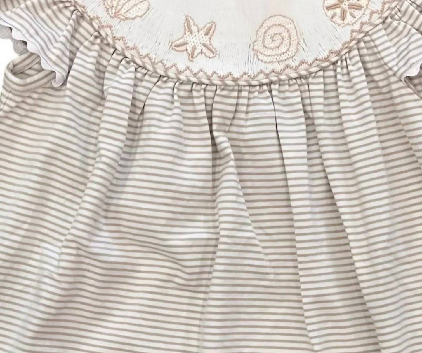 Girl's Seashell Smocked Bishop Dress