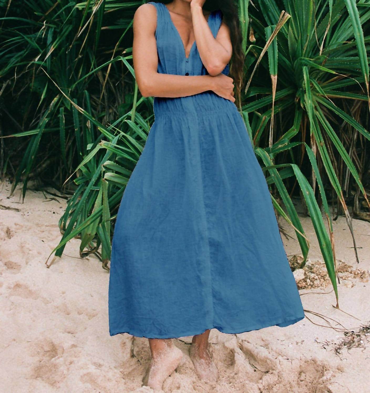 Yoga Jeans - Women's Linen Button Down Dress - Rack Hunt